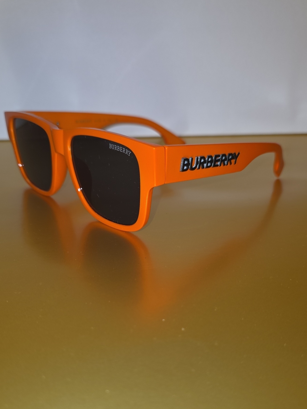 Burberry Orange Frame Sunglasses with Black Lenses